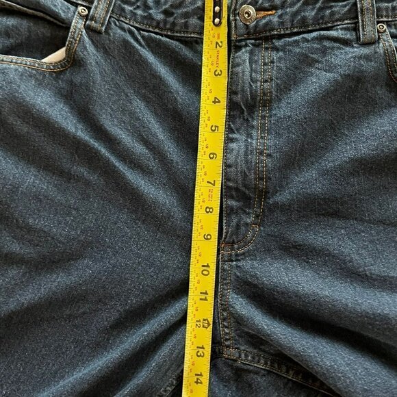 Duluth Trading Co Mens Dark Wash Denim Heavy Cotton Workwear Blue Jeans-44”x32” - Picture 10 of 12